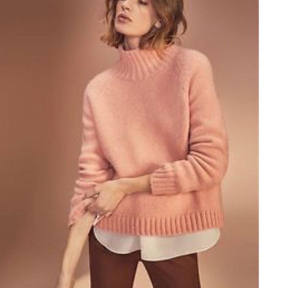 Pink mohair turtleneck